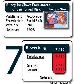 Bewertungskasten: Bubsy in: Claws Encounters of the Furred Kind bewertungskasten bubsy ohne SternStormfather